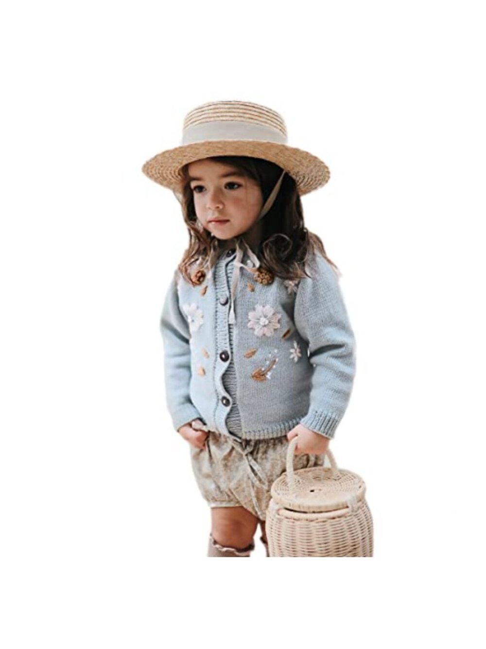 Baby Girl Thin Knit Cardigan Sweater Button Front Long Sleeve